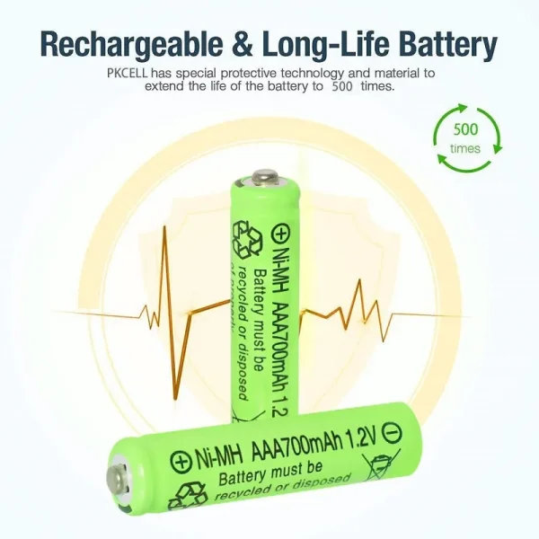 AAA Rechargeable Batteries Set 700mAh 1.2V Ni-MH Triple A Batteries High Capacity for Garden Landscaping Outdoor Solar Lights - Image 4