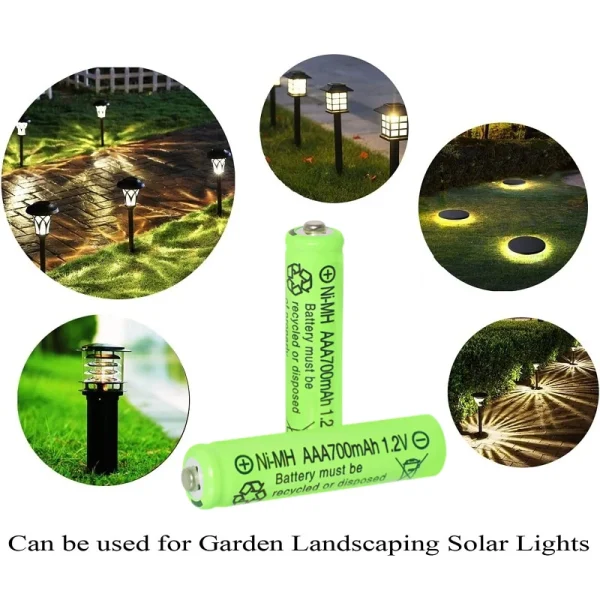 AAA Rechargeable Batteries Set 700mAh 1.2V Ni-MH Triple A Batteries High Capacity for Garden Landscaping Outdoor Solar Lights - Image 6