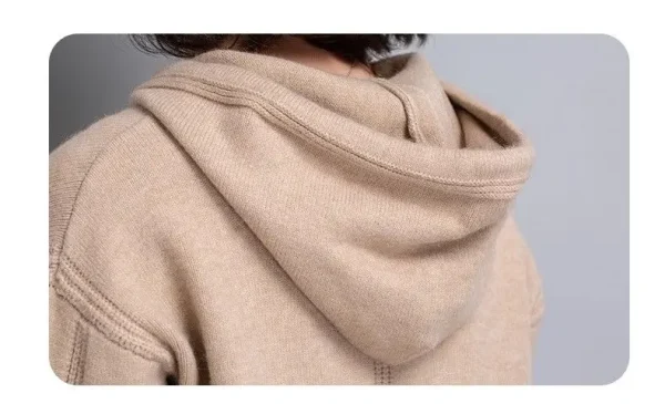 Hooded Sweatshirt Women's Short Cut Small Sweater Knitted Top Western-style Loose Fit Outerwear Base Coat - Image 6