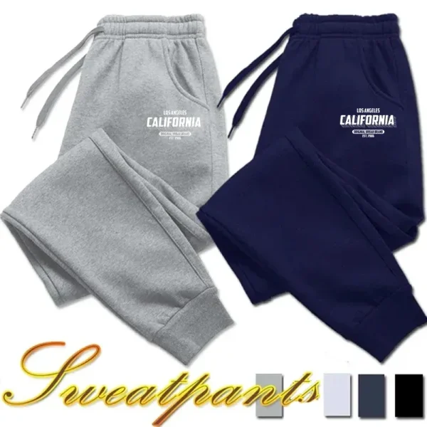Favored Solid Color Men's Sweatpants Streetwear Profile Joggers With Elastic Cuffs Practical Pockets Soft Feel Clothing Item