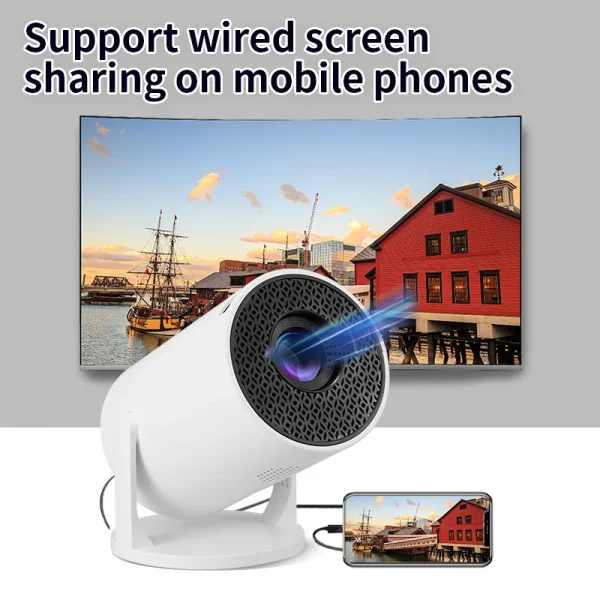 M5 Mini Portable Projector, 480P Support, 50 ANSI Brightness, USB Plug,Wireless screen, Ideal for Home Theater, Office Event Use - Image 4