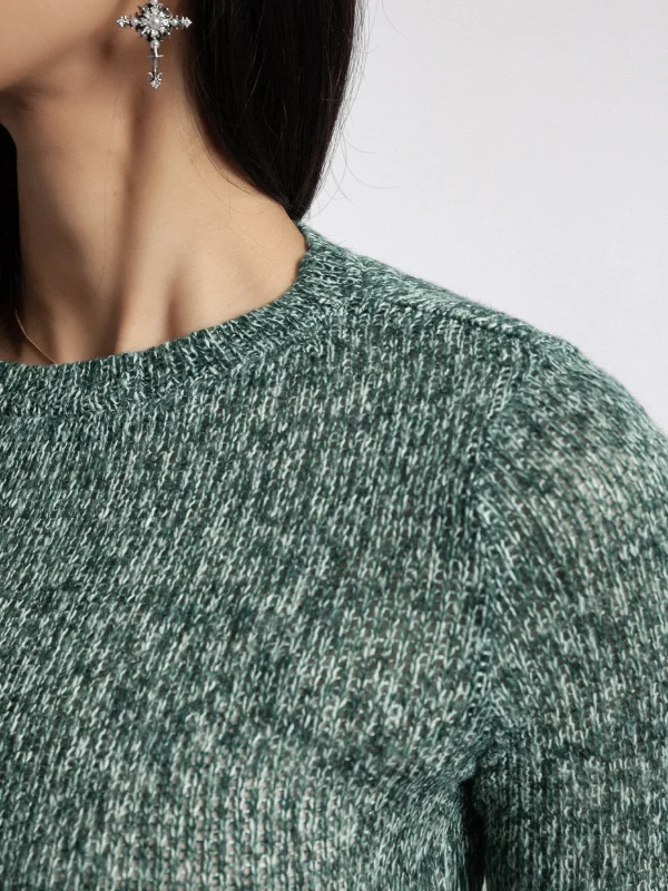 Women's Fashion Knitted Long Sleeve Crew Neck Sweater Crop Top Spring Summer 2025 New Arrival Elegant Blouse For Daily Outfit - Image 3