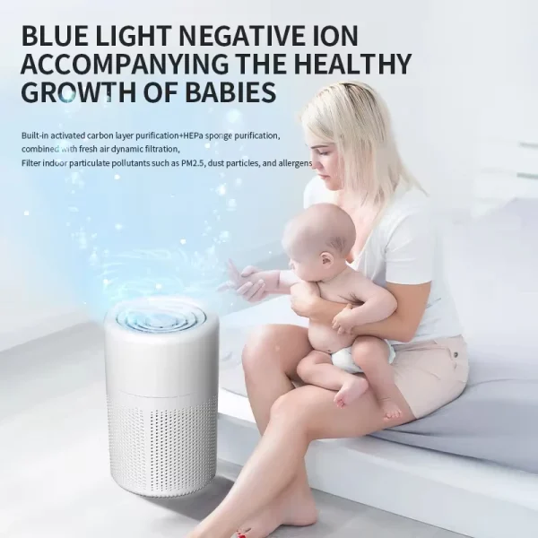 Air Purifier Blue Anion Quickly Purifies the Environment and Can Add Essential Oils Low Noise Deodorizer - Image 5