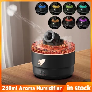 Volcanic Crack Light Cannons Humidifier 280ml Aroma Diffuser Atomizer Household Air Humidifier Desktop Aromatherapy Diffuser