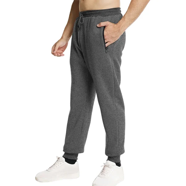 New Sweatpants Side Zipper Pockets Men Joggers Track Pants Elastic Waist Sport Casual Trousers Baggy Fitness Gym Clothing - Image 2