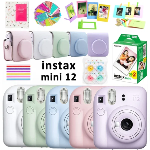 Original Fujifilm Instax Mini 12 Camera + 20 Sheets Instax Mini Film+ Album +Case Bag+ 10 in 1 Kits For Girl New Year Day Gifts - Image 3