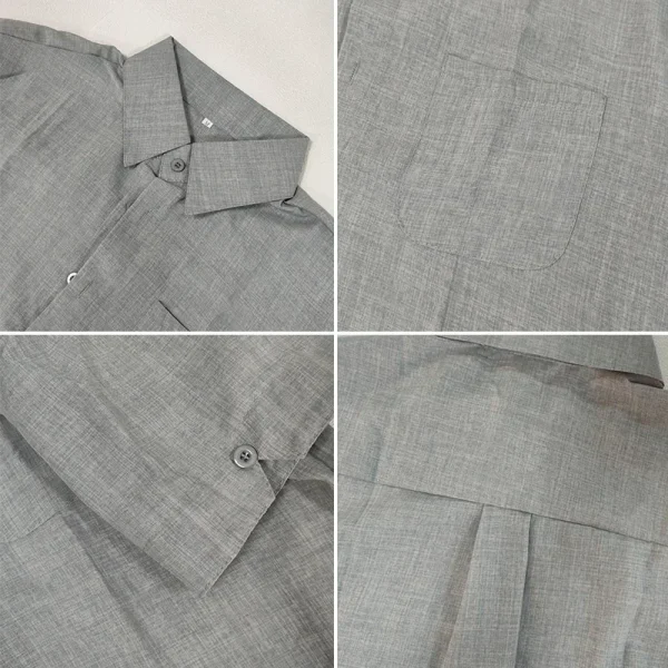 Summer Cotton Linen Shirts for Men Casual Short Sleeved Shirts Blouses Solid Turn-Down Collar Formal Beach Shirts Male Clothing - Image 6
