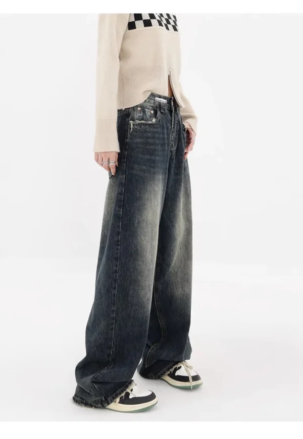 Harajuku Y2K Loose Jeans Women's Streetwear Retro Fashion High Waisted Pants High Street Loose Wide Leg Denim Pants Women - Image 5