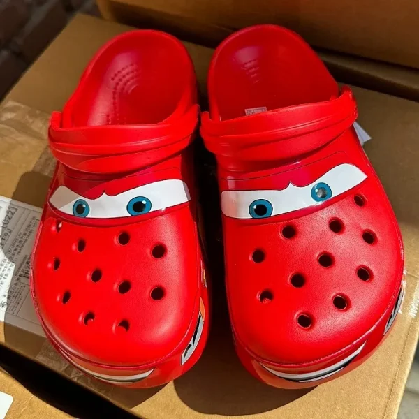 Disney Pixar Lightninged Mcqueens Cartoon Solid Waterproof Slippers Outdoor Sandals Casual Breathable Ankle-wrap EVA Shoes Gift - Image 5