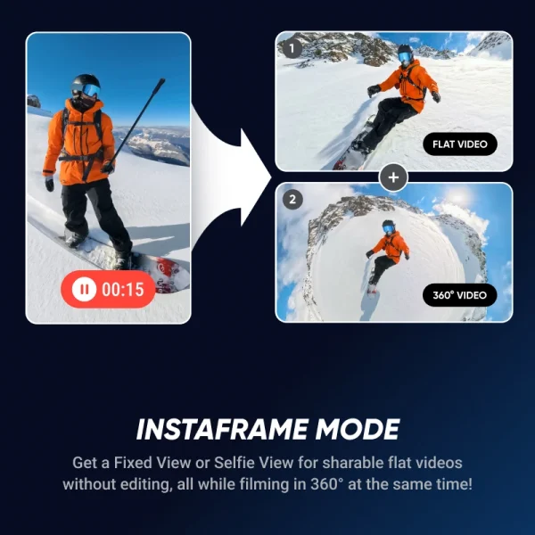 Insta360 X5 - Waterproof 8K 360° Action Camera, Leading Low Light, Invisible Selfie Stick Effect, Rugged and Replaceable Lens, 3 - Image 5