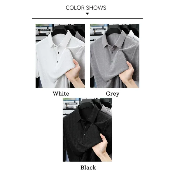 BROWON Brand 2025 Summer Luxury Polo Shirts Man Short Sleeve Plaid Design Soft Work Stretch Polo Shirt Men Designer Clothes - Image 3