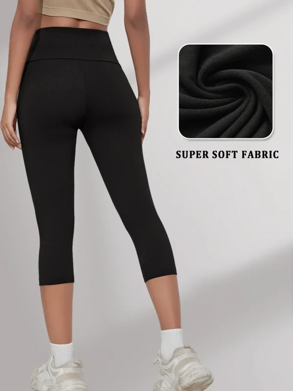 Women's High Waisted Capri Pants Super Soft No See Through Workout Yoga Running Athletic push up gym fitness Leggings - Image 5