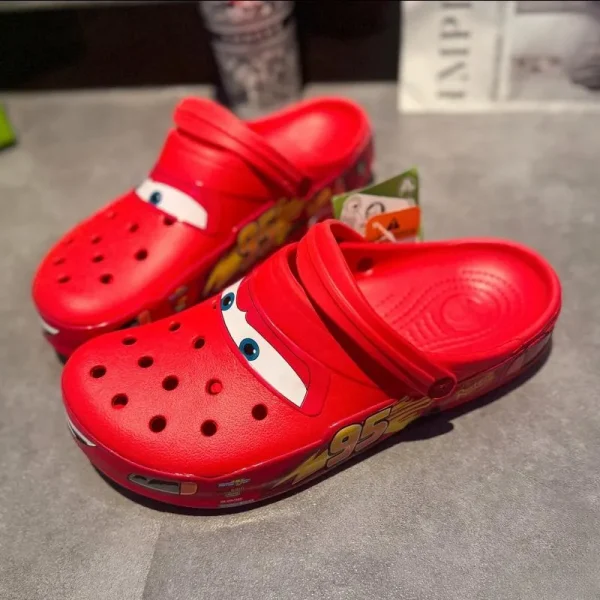 Disney Pixar Lightninged Mcqueens Cartoon Solid Waterproof Slippers Outdoor Sandals Casual Breathable Ankle-wrap EVA Shoes Gift - Image 4