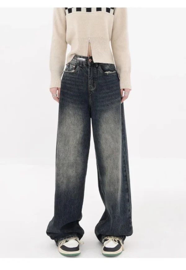 Harajuku Y2K Loose Jeans Women's Streetwear Retro Fashion High Waisted Pants High Street Loose Wide Leg Denim Pants Women - Image 3