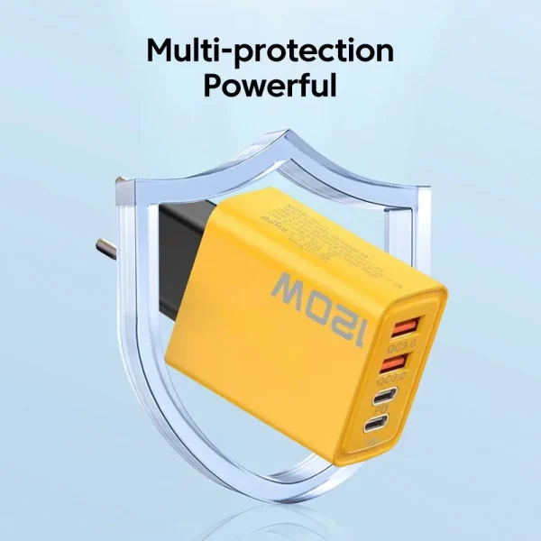 4 Port USB Charger Total 120W Type C Fast Charge Mobile Phone Adapter For iPhone Samsung Xiaomi Huawei Quick Charge Wall Charger - Image 4