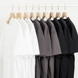Oversize 240g Pure Color Heavy Cotton Man T Shirts Loose Drop Shoulder Short Sleeve Men T-Shirt Fashion Brand Men's Undershirt