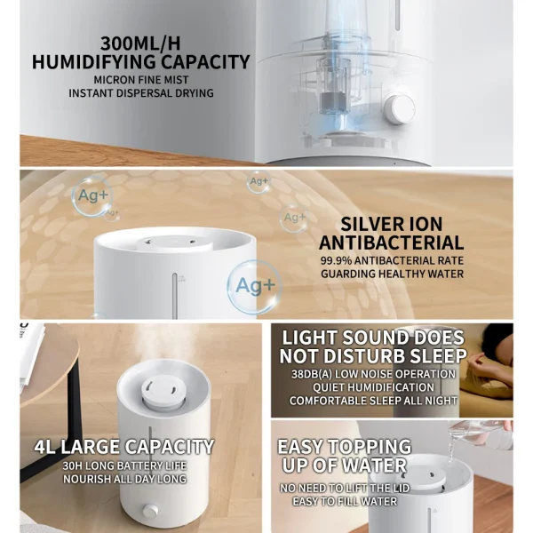 Xiaomi Mijia Humidifier 2 300mL/h Humidification 4L Large Capacity Mist Maker Add Water Home Office Humidity Control Low Sound - Image 5