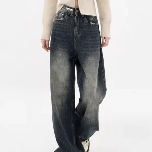 Harajuku Y2K Loose Jeans Women's Streetwear Retro Fashion High Waisted Pants High Street Loose Wide Leg Denim Pants Women