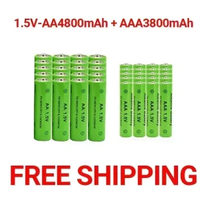 AA + AAA Rechargeable Alkaline Battery AA 1.5V 4800mAh/1.5V AAA 3800mah Flashlight Toys Watch MP3 Player Replace Ni-Mh Battery