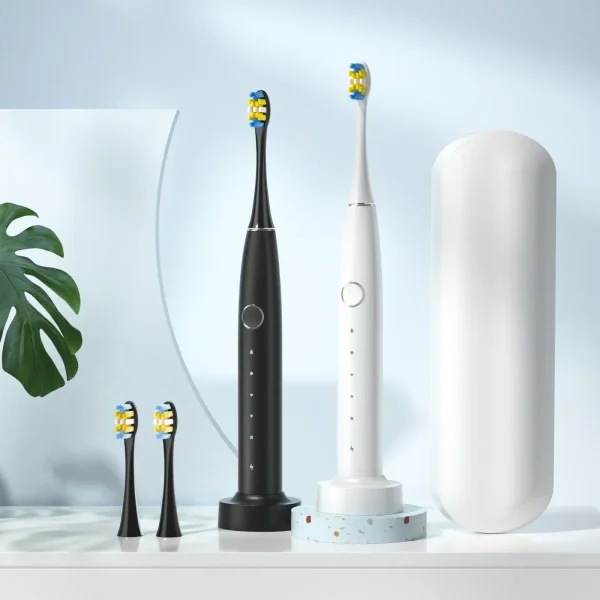 Sarmocare Electric Sonic Toothbrush with 6 Pcs Replacement Heads Waterproof Electronic Tooth Brushes Replacement Heads Adult - Image 3