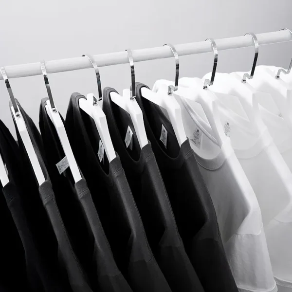 Oversize 240g Pure Color Heavy Cotton Man T Shirts Loose Drop Shoulder Short Sleeve Men T-Shirt Fashion Brand Men's Undershirt - Image 2