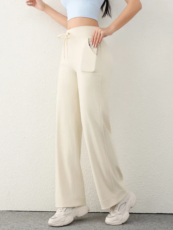 Women's Casual Loose Straight Running Sweatpants Wide Leg Pants Drawstring Design With Side Pockets Leggings Woman Yoga Pants - Image 5