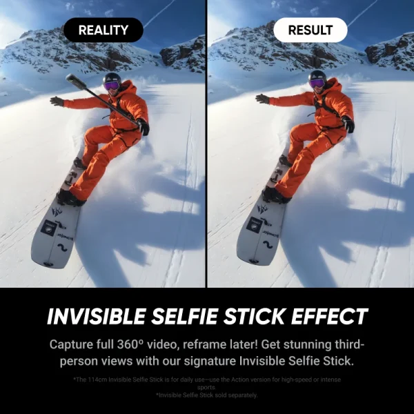 Insta360 X5 - Waterproof 8K 360° Action Camera, Leading Low Light, Invisible Selfie Stick Effect, Rugged and Replaceable Lens, 3 - Image 4
