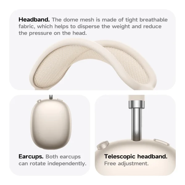 HOCO W65 Plus ANC Noise Reduction Bluetooth Headphones Over The Ear Wireless Big Earphone Hifi Sounds Sport Headsets With Button - Image 5