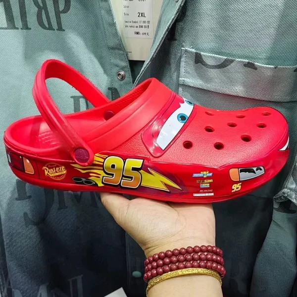 Disney Pixar Lightninged Mcqueens Cartoon Solid Waterproof Slippers Outdoor Sandals Casual Breathable Ankle-wrap EVA Shoes Gift - Image 2
