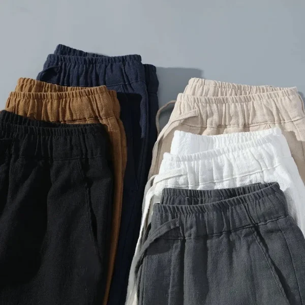 Men Shorts for Men Cotton Linen Casual Breathable Beach Shorts Men's Short Sweatpants Vacation Gym Basketball - Image 4