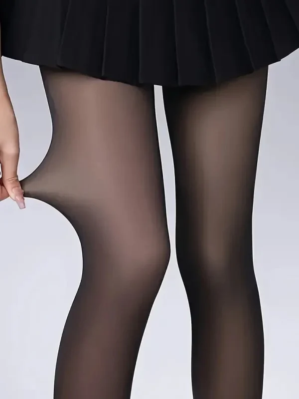 Fake semi-transparent thermal pants, autumn high stretch tights, women's underwear and pajamas - Image 4