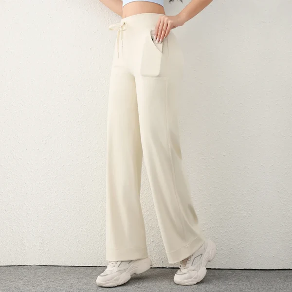 Women's Casual Loose Straight Running Sweatpants Wide Leg Pants Drawstring Design With Side Pockets Leggings Woman Yoga Pants - Image 3