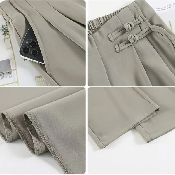 2025 Summer New Lady Straight Leg Suit Pants Female Chic Designer High Waisted Trousers Women Fashion Solid Loose Daily Slacks - Image 6