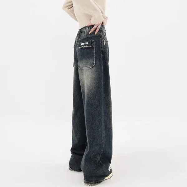 Harajuku Y2K Loose Jeans Women's Streetwear Retro Fashion High Waisted Pants High Street Loose Wide Leg Denim Pants Women - Image 4