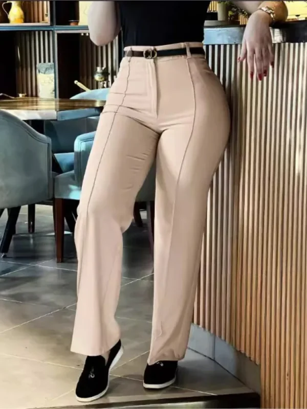 Women's Pants Spring Autumn High Waist Straight Leg Work Pants New Fashion Solid Long Pants Slim Fit Elegant Pants Female - Image 4