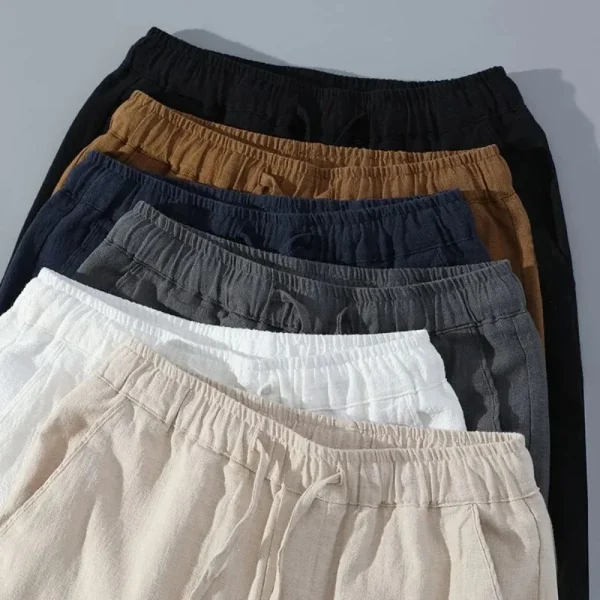 Men Shorts for Men Cotton Linen Casual Breathable Beach Shorts Men's Short Sweatpants Vacation Gym Basketball - Image 5