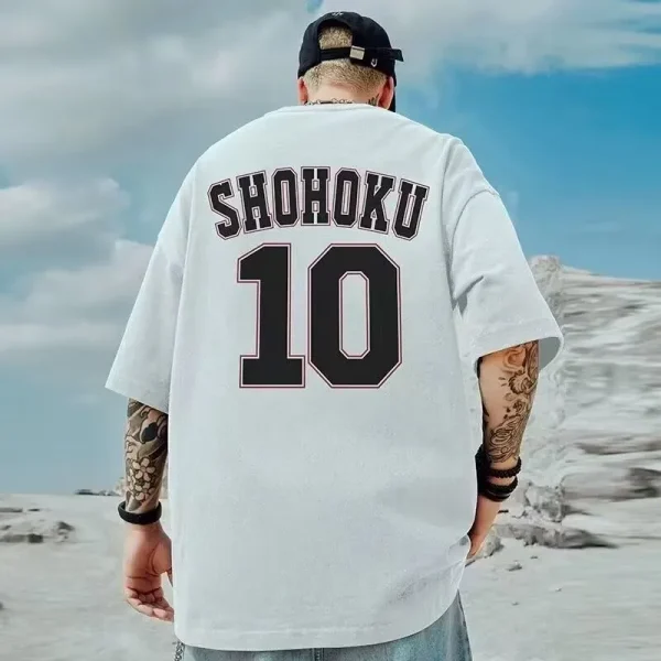 8XL Men Oversize Fashion Loose American Basketball Number ten Print Short Sleeve Round Neck Versatile Trend Couple outfit - Image 2
